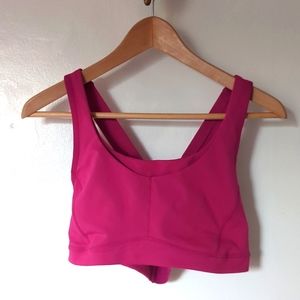 Lululemon Size 10/12? Fuchsia Cross Back Bra With 3 Hook Enclosure
